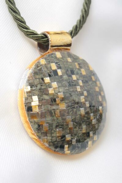 Zarias's Kolye Lina Quilling Yeşil Desenli