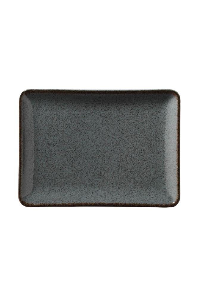 Pearl Porselen Dikdörten Düz Tabak 23x17 cm Mavi