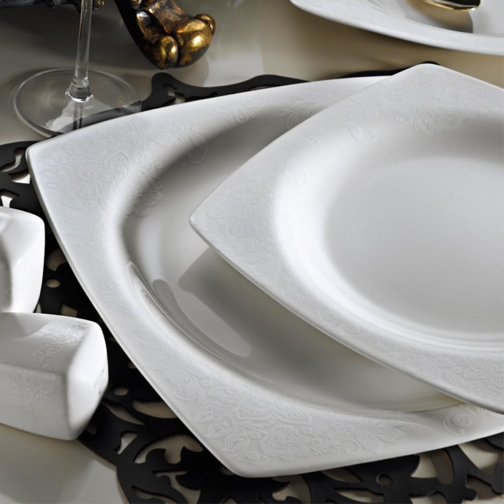 Kütahya Porselen Bone Mare 62 Parça 9559 Desenli Yemek Takımı
