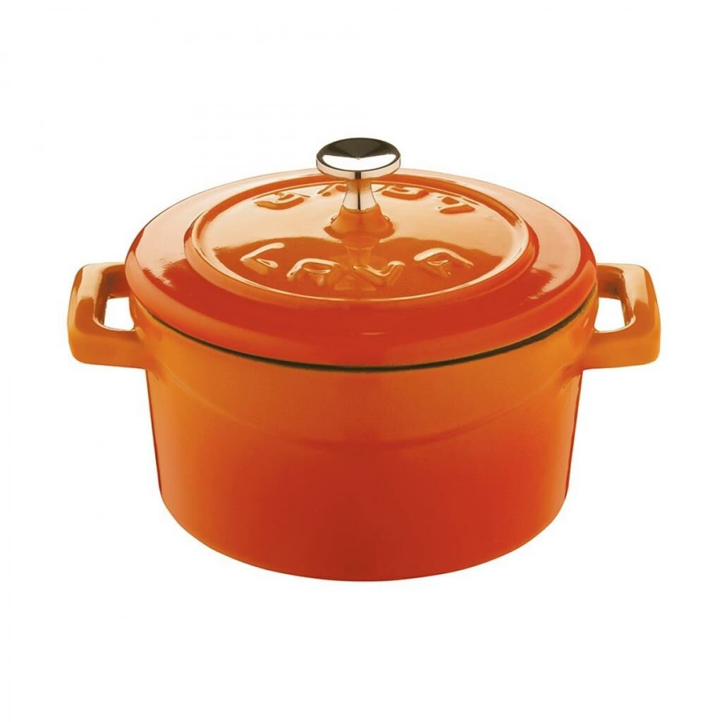 Lava Folk Yuvarlak Mini Döküm Demir Tencere Çap (Ø) 10 cm Turuncu