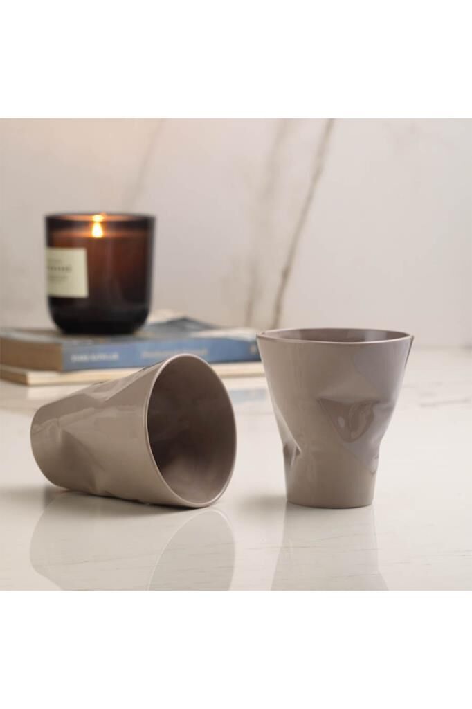 Kütahya Porselen Crash Kahve Fincan Seti 100 cc Gri 3 lü