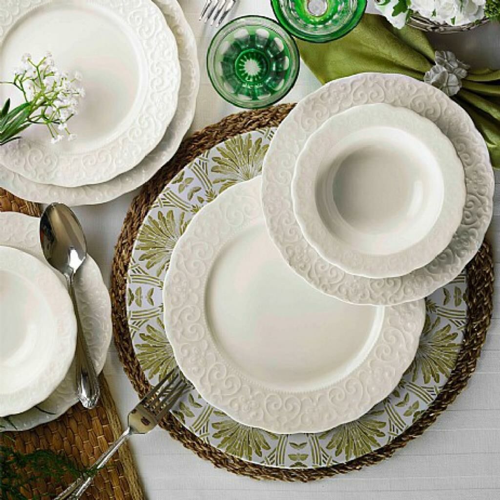 Kütahya Porselen Bone İrem 24 Parça Yemek Seti Dekorsuz