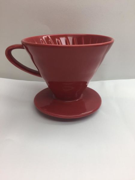 Kütahya Porselen Damlama Filtre Kahve Fincanı Kırmızı