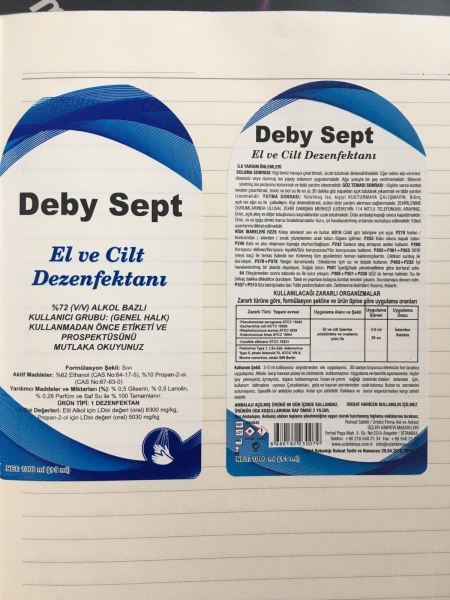 Deby Sept 5 Lt El ve Cilt Dezenfektanı