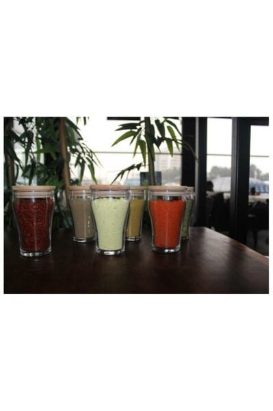 Zarias's Kavanoz Ahşap Kapaklı 6 lı Ergonomik Tasarım