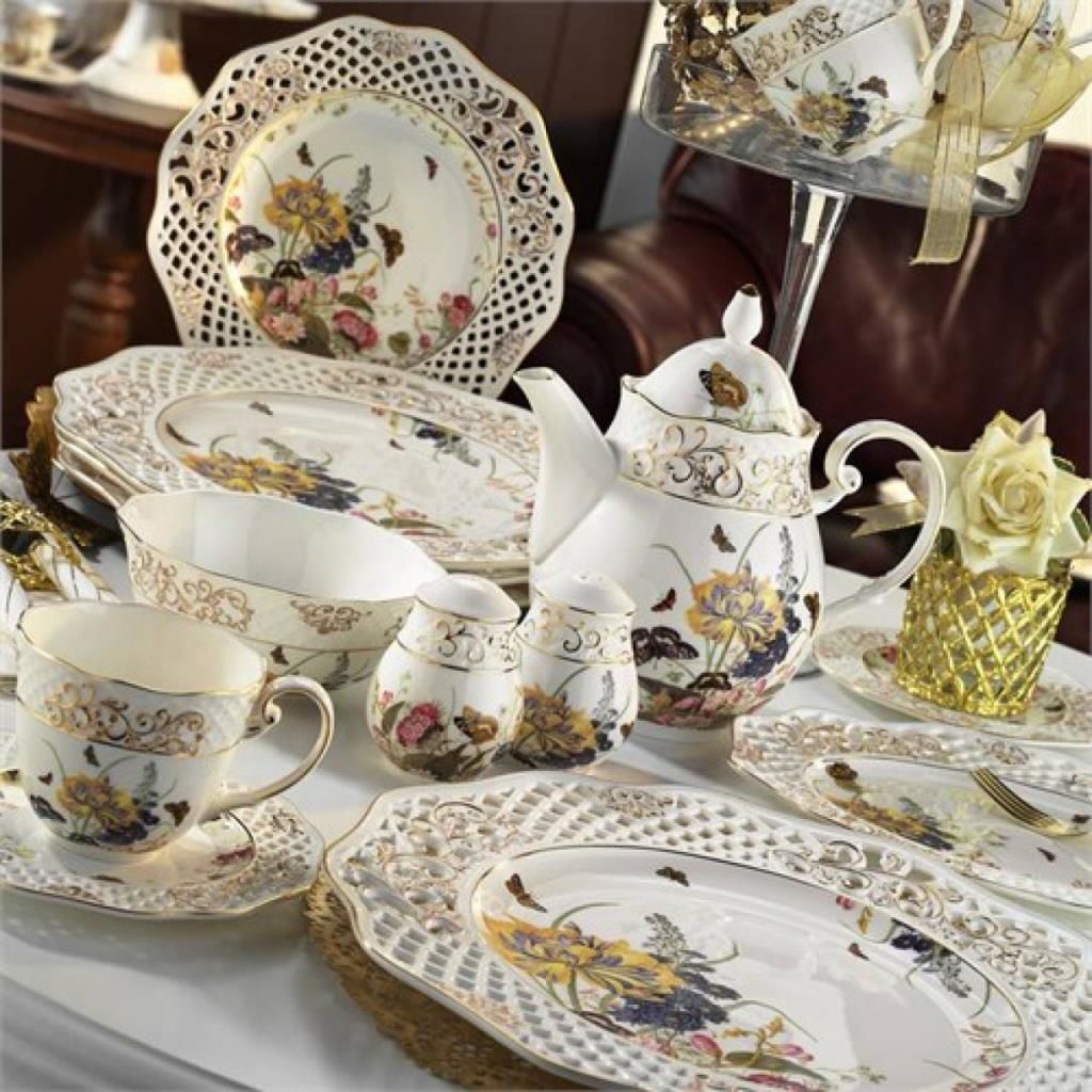 Kütahya Porselen Bone China 38 Parça 21102 Desen Kahvaltı Takımı